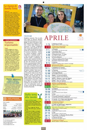 Nell'Anno Internazionale del Turismo Sostenibile indetta dall'ONU, l'Almanacco Francescano 2017 FRATE TEMPO, ci ha affidato la collaborazione di scrivere delle pillole sul turismo responsabile tutti i mesi dell'anno.